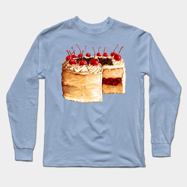 Vanilla Cherry Cake Long Sleeve T-Shirt by KellyGilleran